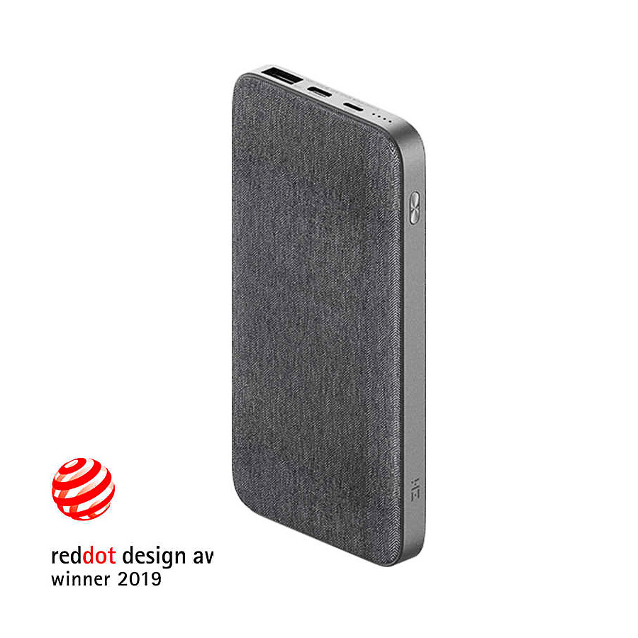 Внешний аккумулятор Power Bank Xiaomi (Mi) ZMI 10000mAh MFI, дизайн Red Dot Award 2019, Lightning IN/2-way USB-C  Quick Charge 3.0, Power Delivery 2.0 3A, 18W (QB910M Grey), серый