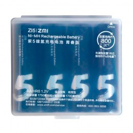 Аккумулятор Ni-MH Xiaomi ZMI типа AA 1800 mAh 800 циклов перезарядки (уп.4 шт в пластиковом чехле) (AA 512) черный
